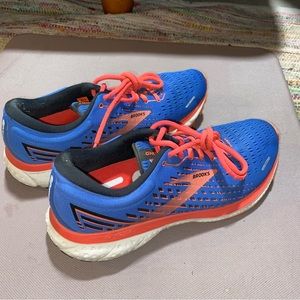 Brooks GHOST 13 Blue Coral Running Walking Shoes Excellent Condition Used